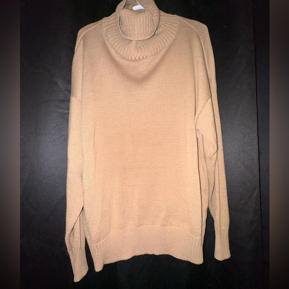 PrettyLittleThing Tan Cowl Neck Sweater - Picture 1 of 3